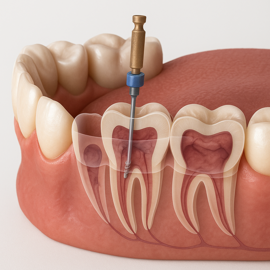 Wurzelbehandlung – Endo-Feile im Wurzelkanal